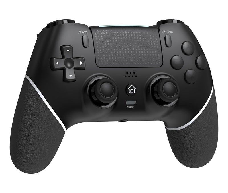 GAMFAMI Wireless Controller with Hall Joystick for PS4,Pro,Slim - Wireless Controller with Built-in Speakers/Precise Joysticks/Turbo/Advanced Buttons Programming, 1000mAh Rechargeable Battery (Black White) - Image 1